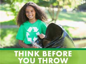 button for think before you throw